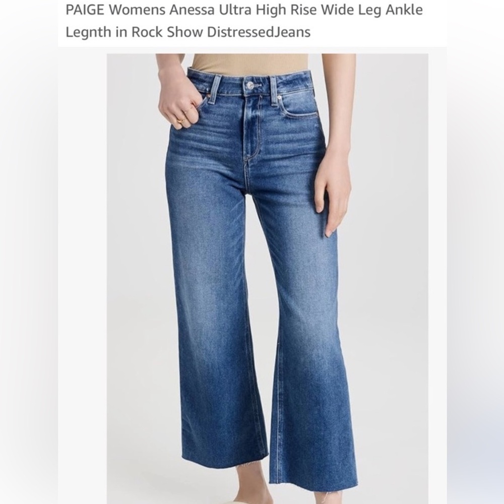 PAIGE Anessa BNWOT Ultra High Rise Wide Leg Jeans in Blue